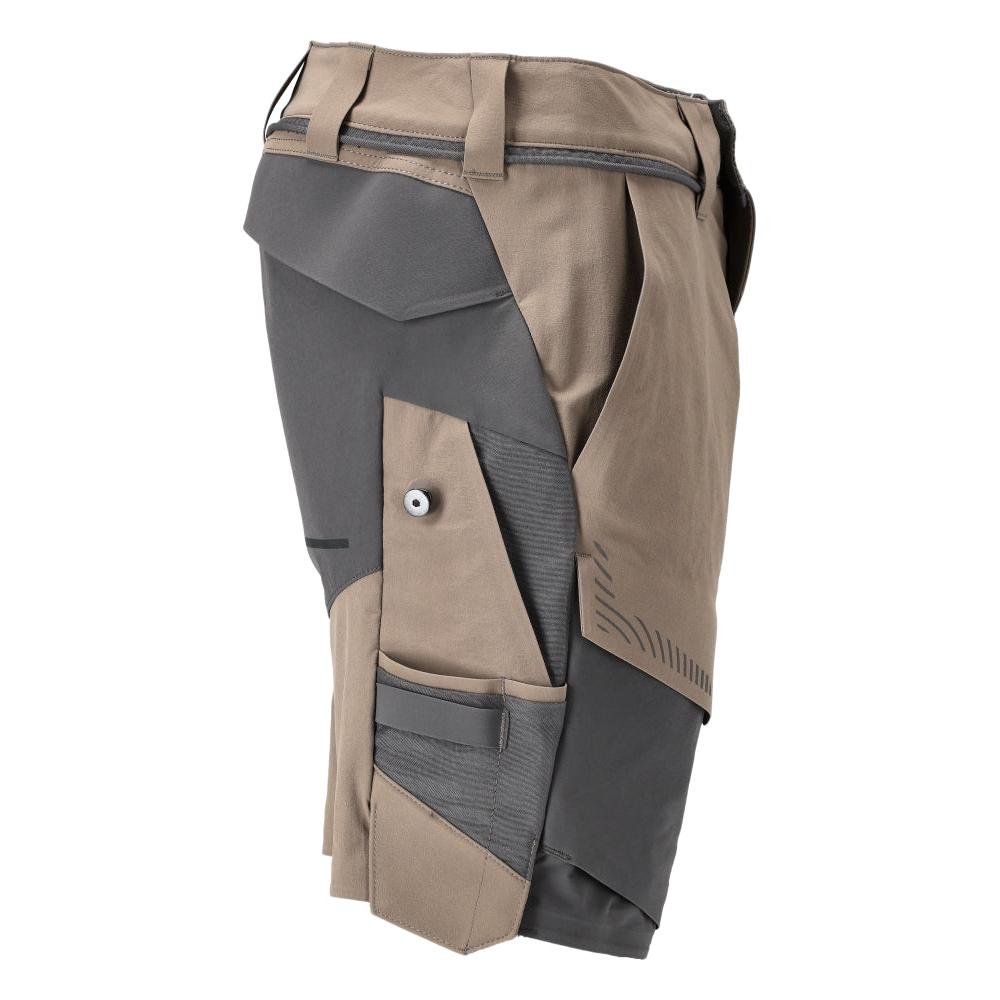 Shorts, stretch, lichtgewicht shorts, donker zandbeige/antracietgrijs