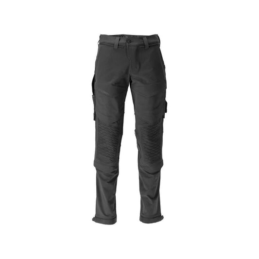 Broek, kniezakken, duurzame, stretchbroek, zwart