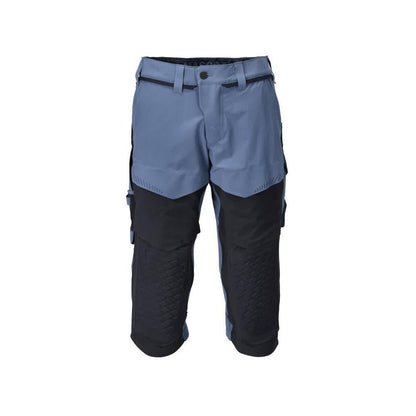 Driekwartbroek, kniezakken, stretch driekwartbroek, steenblauw/zwartblauw
