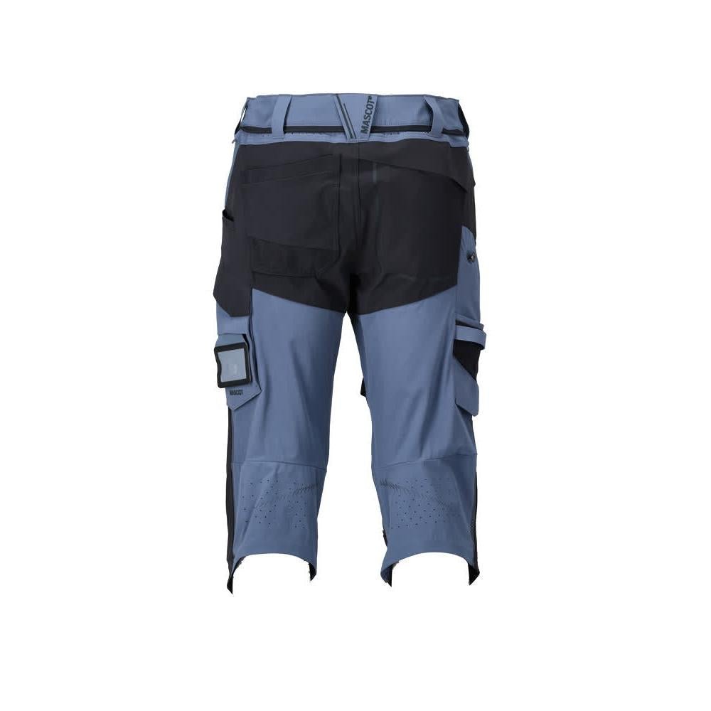 Driekwartbroek, kniezakken, stretch driekwartbroek, steenblauw/zwartblauw