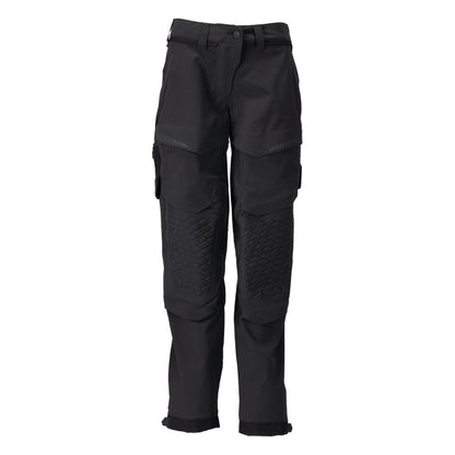 Broek met kniezakken, damesbroek, zwart