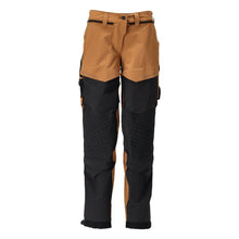 Broek met kniezakken, damesbroek, notenbruin/zwart