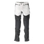 Broek, kniezakken, stretch, lichte broek, wit/antracietgrijs