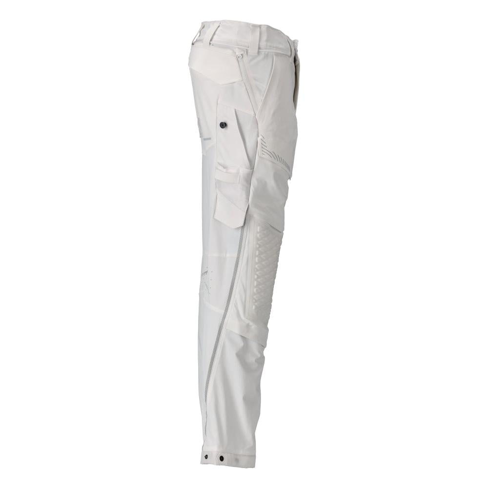 Broek, kniezakken, stretch, lichte broek, wit