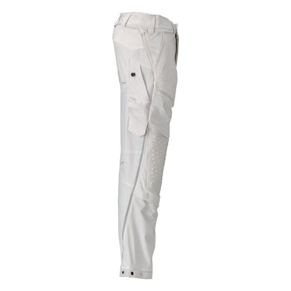 Broek, kniezakken, stretch, lichte broek, wit