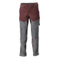 Broek, kniezakken, stretch, lichte broek, bordeaux/antracietgrijs
