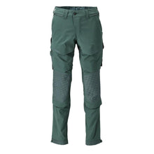 Broek, kniezakken, stretch, lichte broek, bosgroen