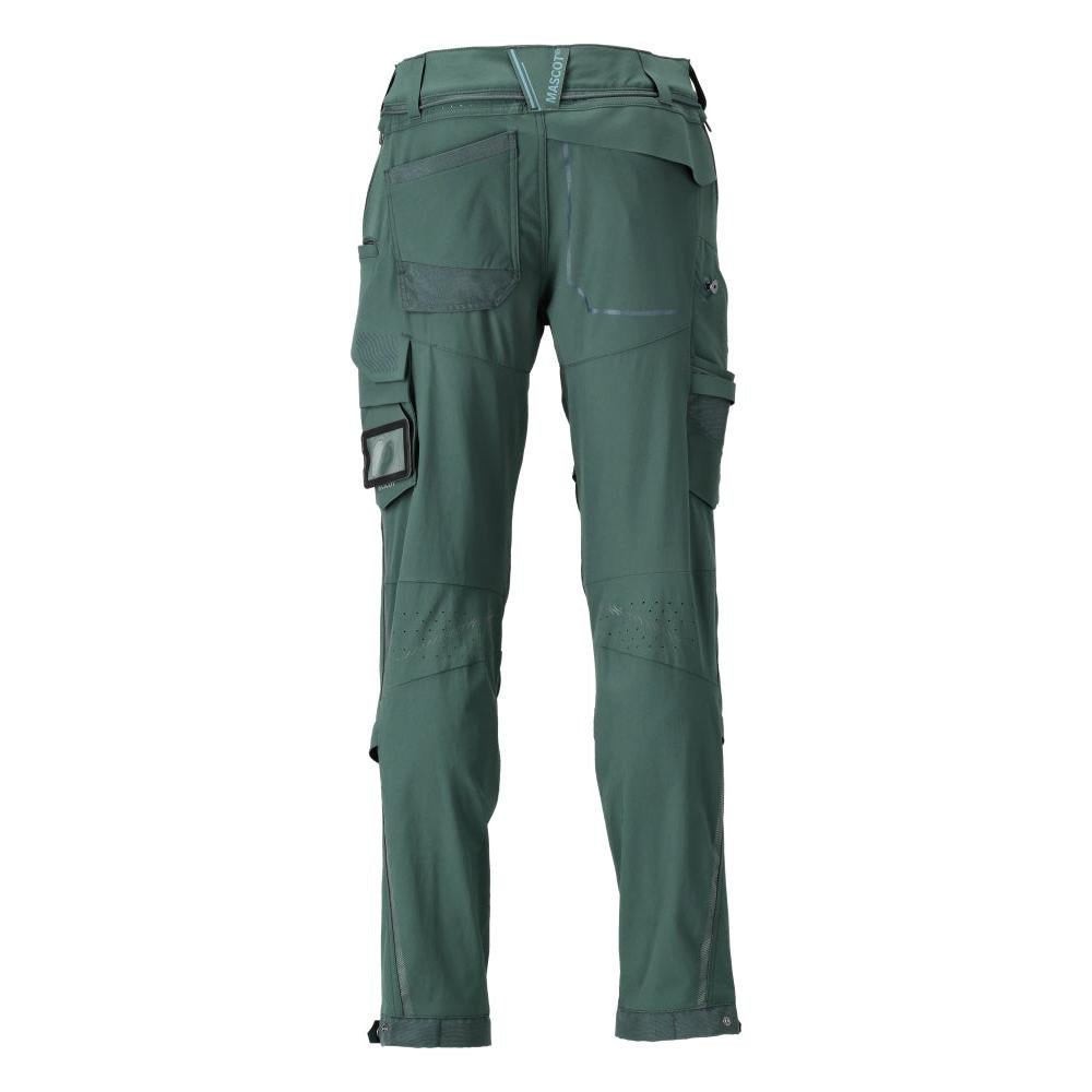 Broek, kniezakken, stretch, lichte broek, bosgroen