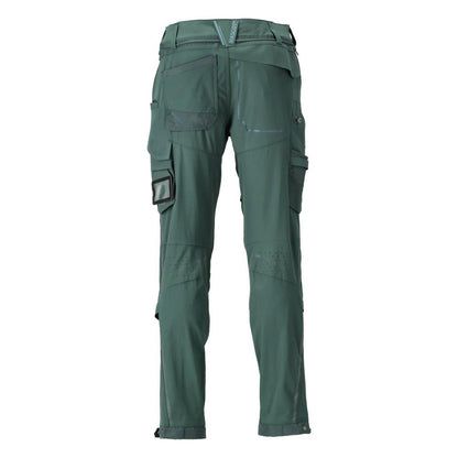 Broek, kniezakken, stretch, lichte broek, bosgroen