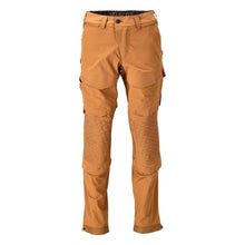 Broek, kniezakken, stretch, lichte broek, notenbruin