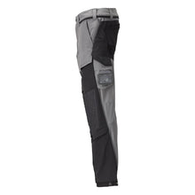 Broek, kniezakken, stretch, lichte broek, antracietgrijs/zwart
