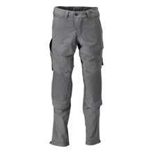Broek, kniezakken, stretch, lichte broek, antracietgrijs