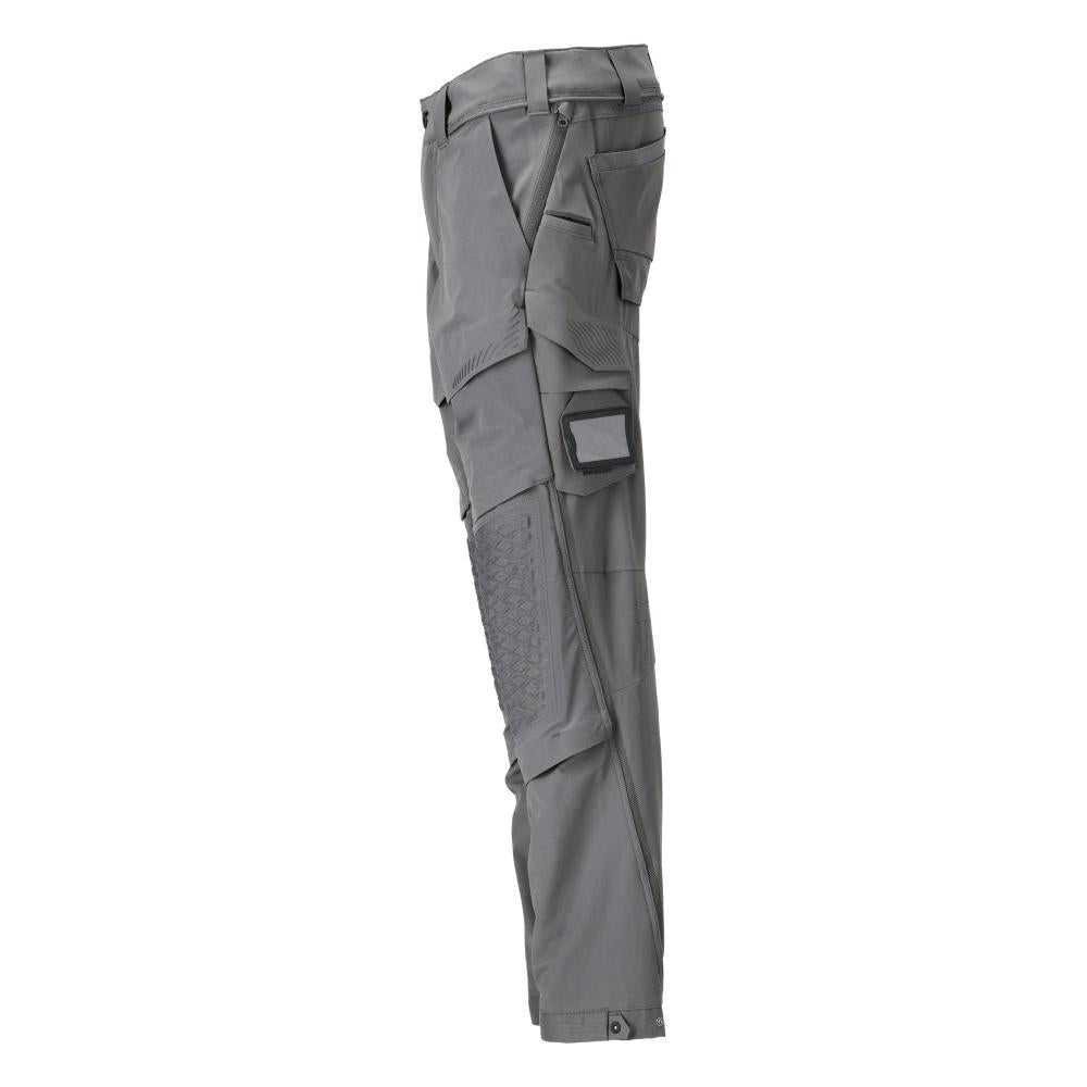 Broek, kniezakken, stretch, lichte broek, antracietgrijs