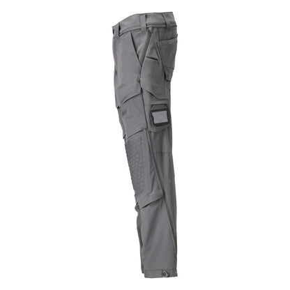 Broek, kniezakken, stretch, lichte broek, antracietgrijs