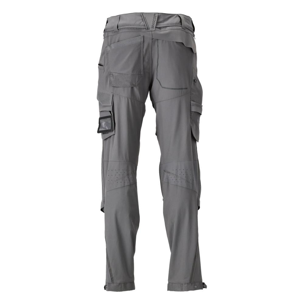 Broek, kniezakken, stretch, lichte broek, antracietgrijs