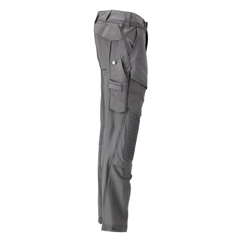 Broek, kniezakken, stretch, lichte broek, antracietgrijs