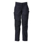 Broek met kniezakken, damesbroek, zwartblauw