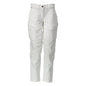 Broek met kniezakken, damesbroek, wit