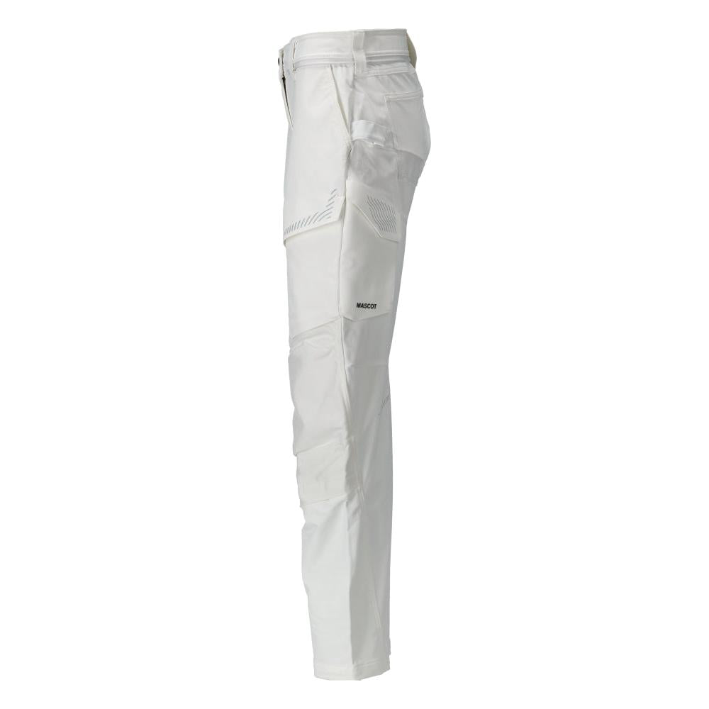 Broek met kniezakken, damesbroek, wit