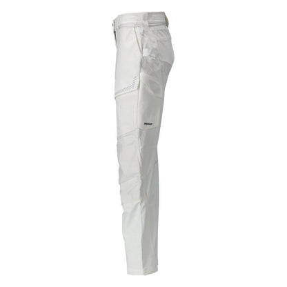Broek met kniezakken, damesbroek, wit