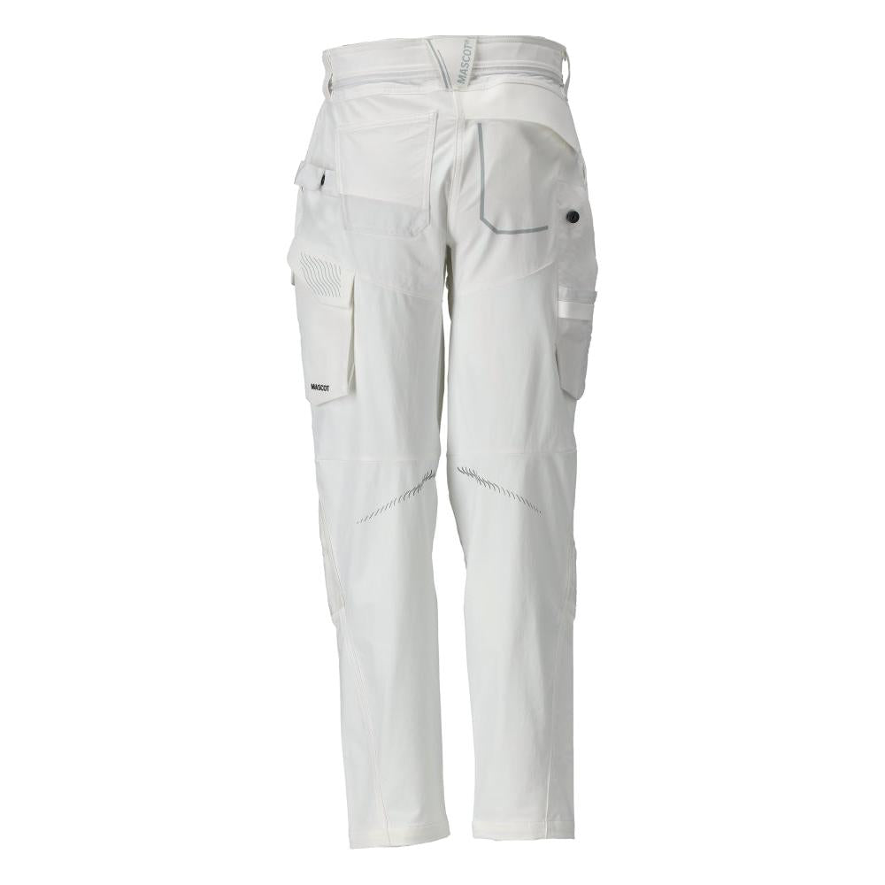 Broek met kniezakken, damesbroek, wit