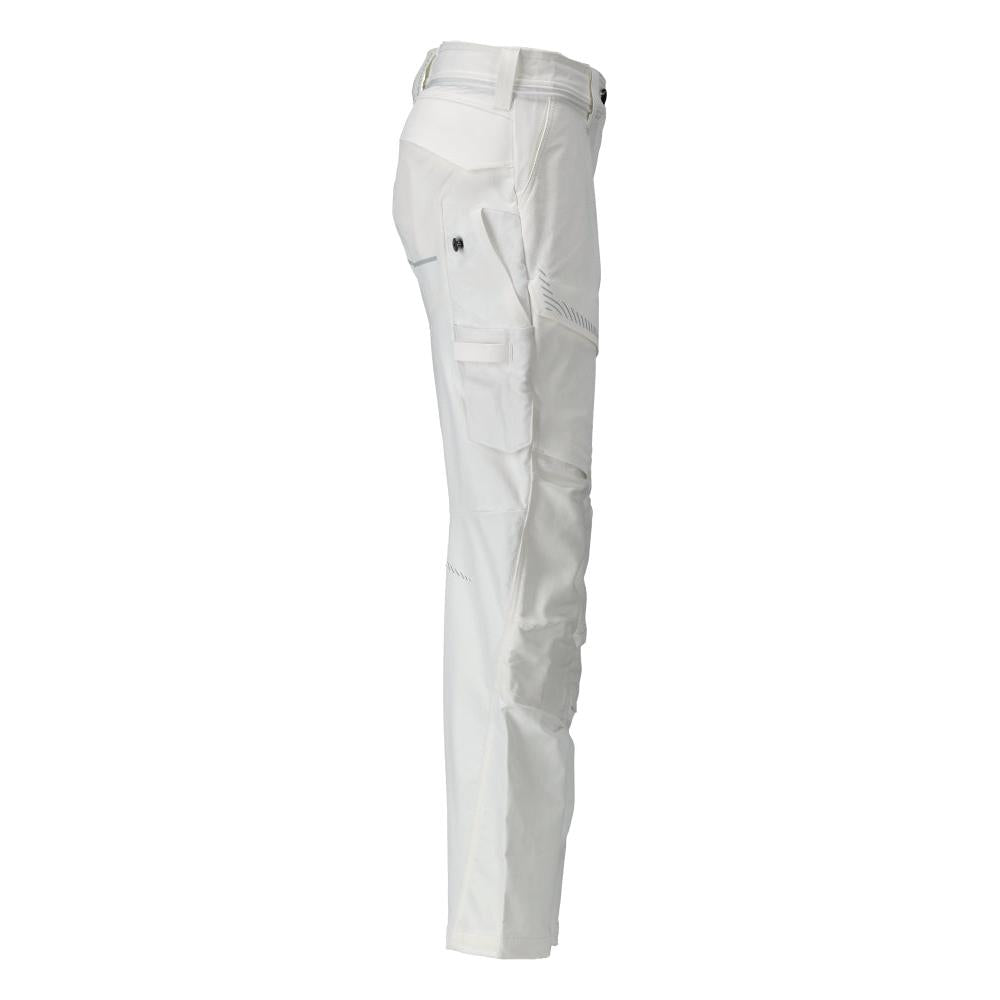 Broek met kniezakken, damesbroek, wit