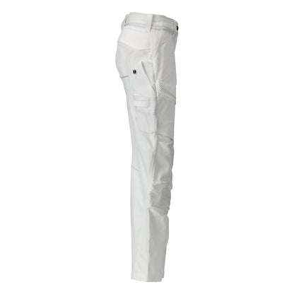 Broek met kniezakken, damesbroek, wit