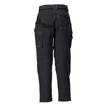 Broek met kniezakken, damesbroek, zwart