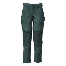 Broek met kniezakken, damesbroek, bosgroen
