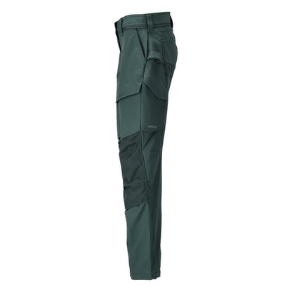 Broek met kniezakken, damesbroek, bosgroen