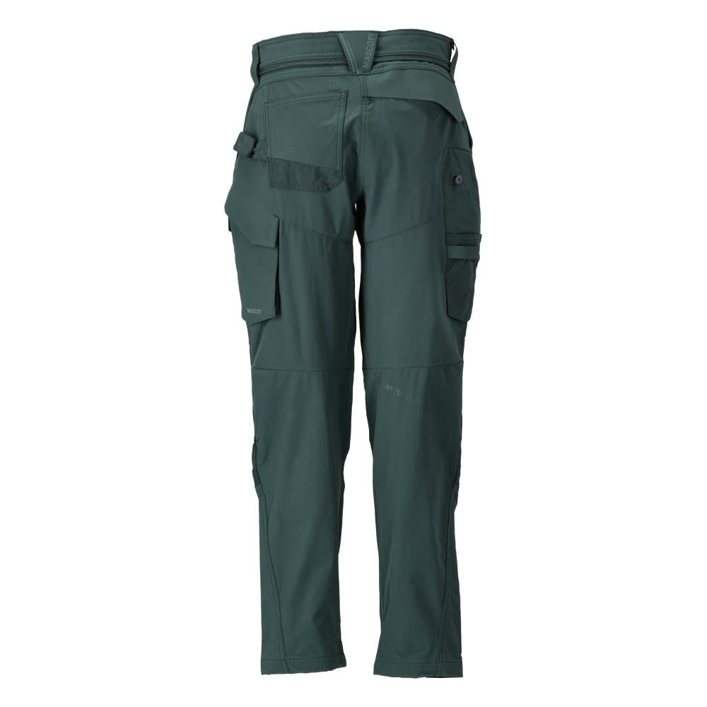 Broek met kniezakken, damesbroek, bosgroen