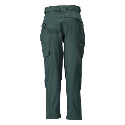 Broek met kniezakken, damesbroek, bosgroen