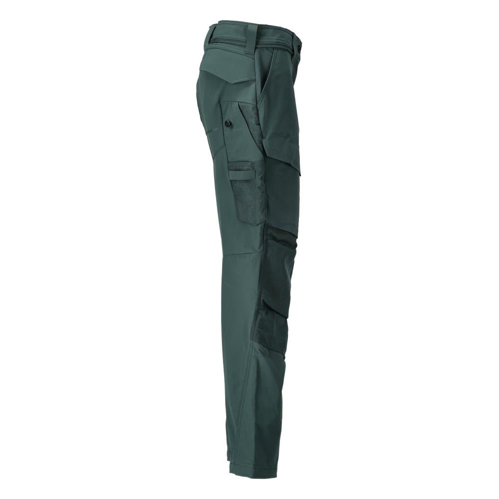 Broek met kniezakken, damesbroek, bosgroen