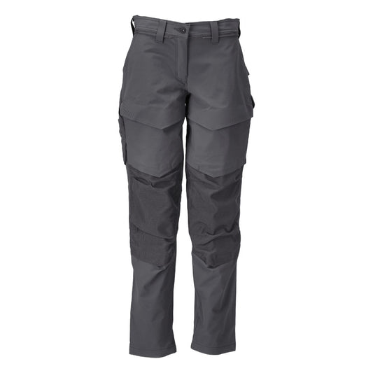 Broek met kniezakken, damesbroek, antracietgrijs