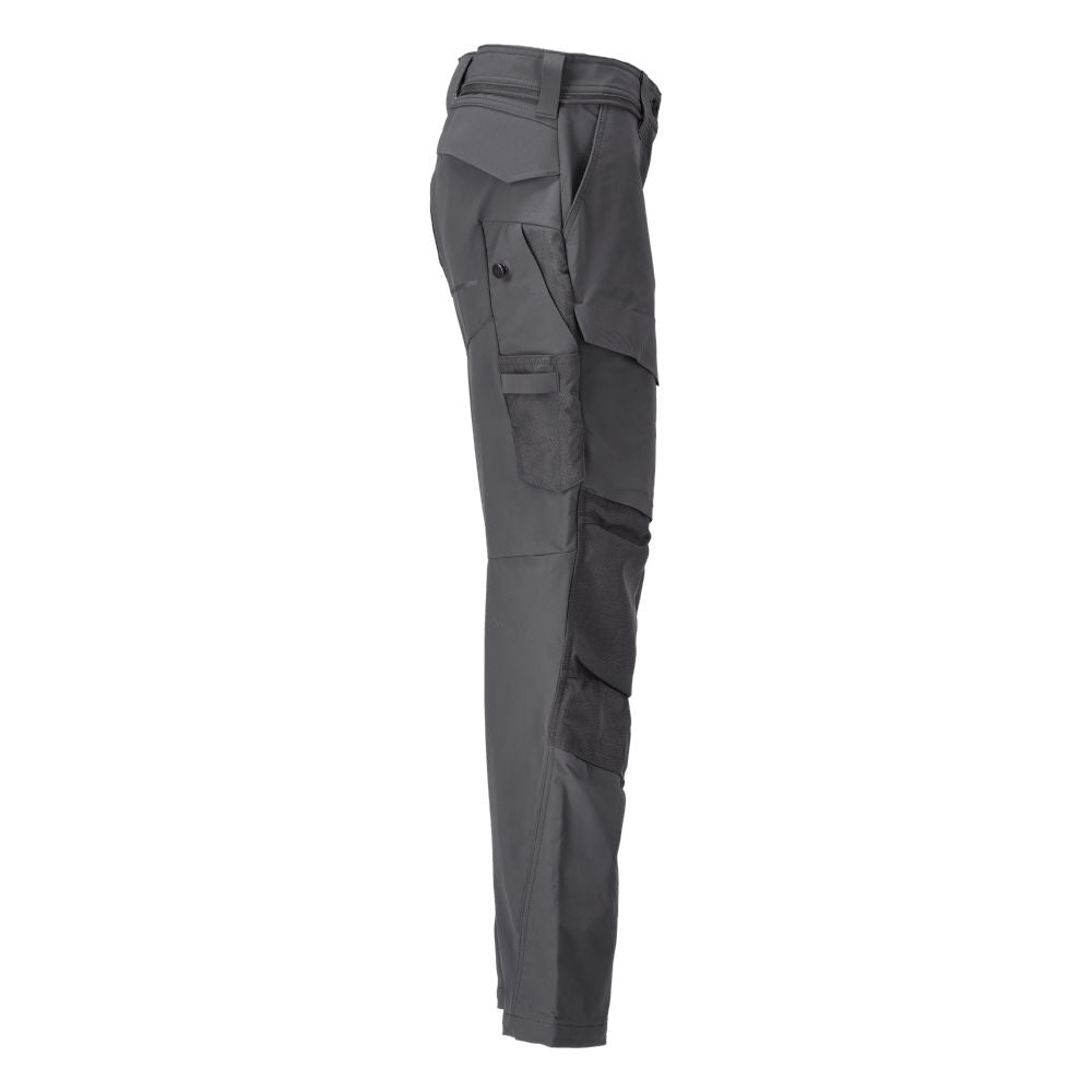 Broek met kniezakken, damesbroek, antracietgrijs