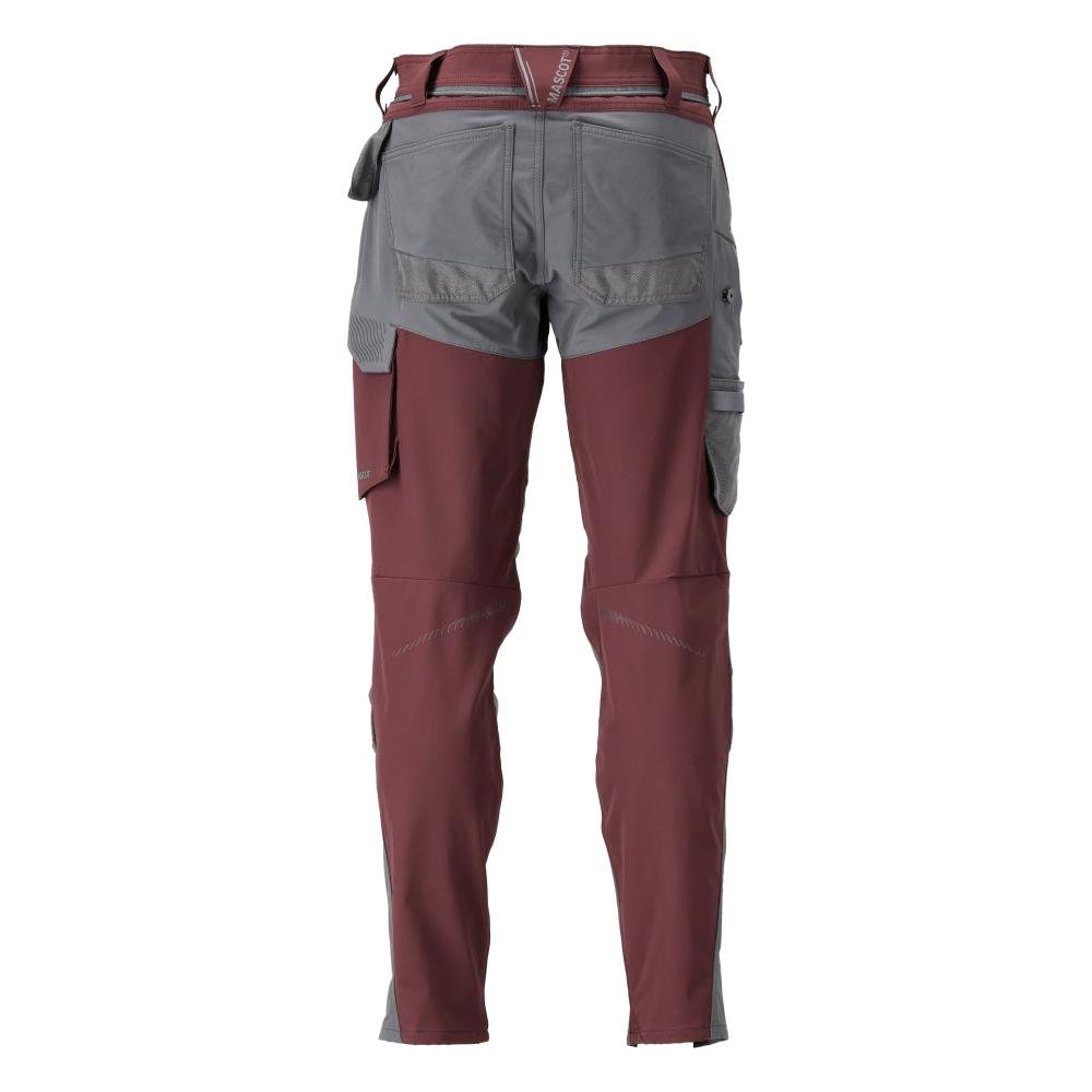 Broek met kniezakken, broek ULTIMATE STRETCH, bordeaux/antracietgrijs
