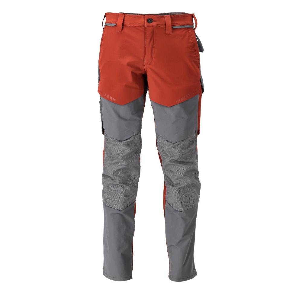 Broek met kniezakken, broek ULTIMATE STRETCH, herfstrood/antracietgrijs