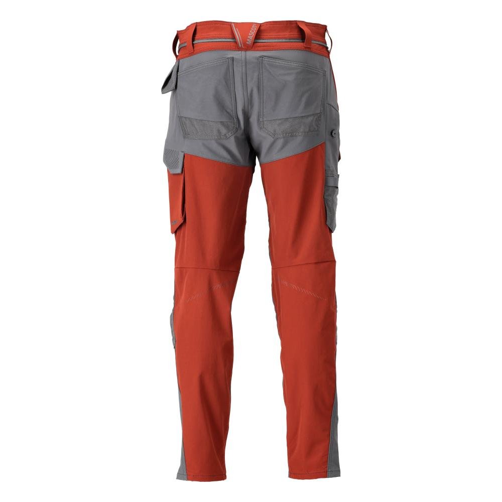 Broek met kniezakken, broek ULTIMATE STRETCH, herfstrood/antracietgrijs
