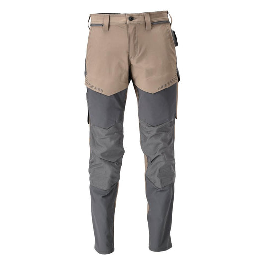 Broek met kniezakken, broek ULTIMATE STRETCH, donker zandbeige/antracietgrijs