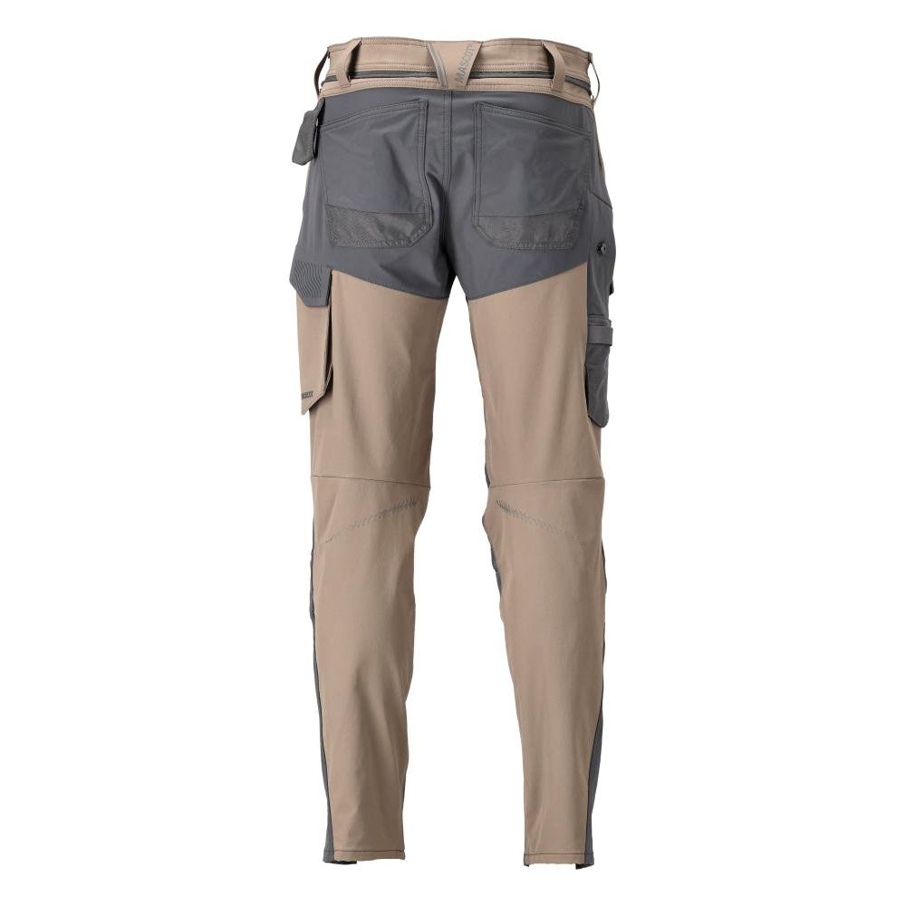 Broek met kniezakken, broek ULTIMATE STRETCH, donker zandbeige/antracietgrijs