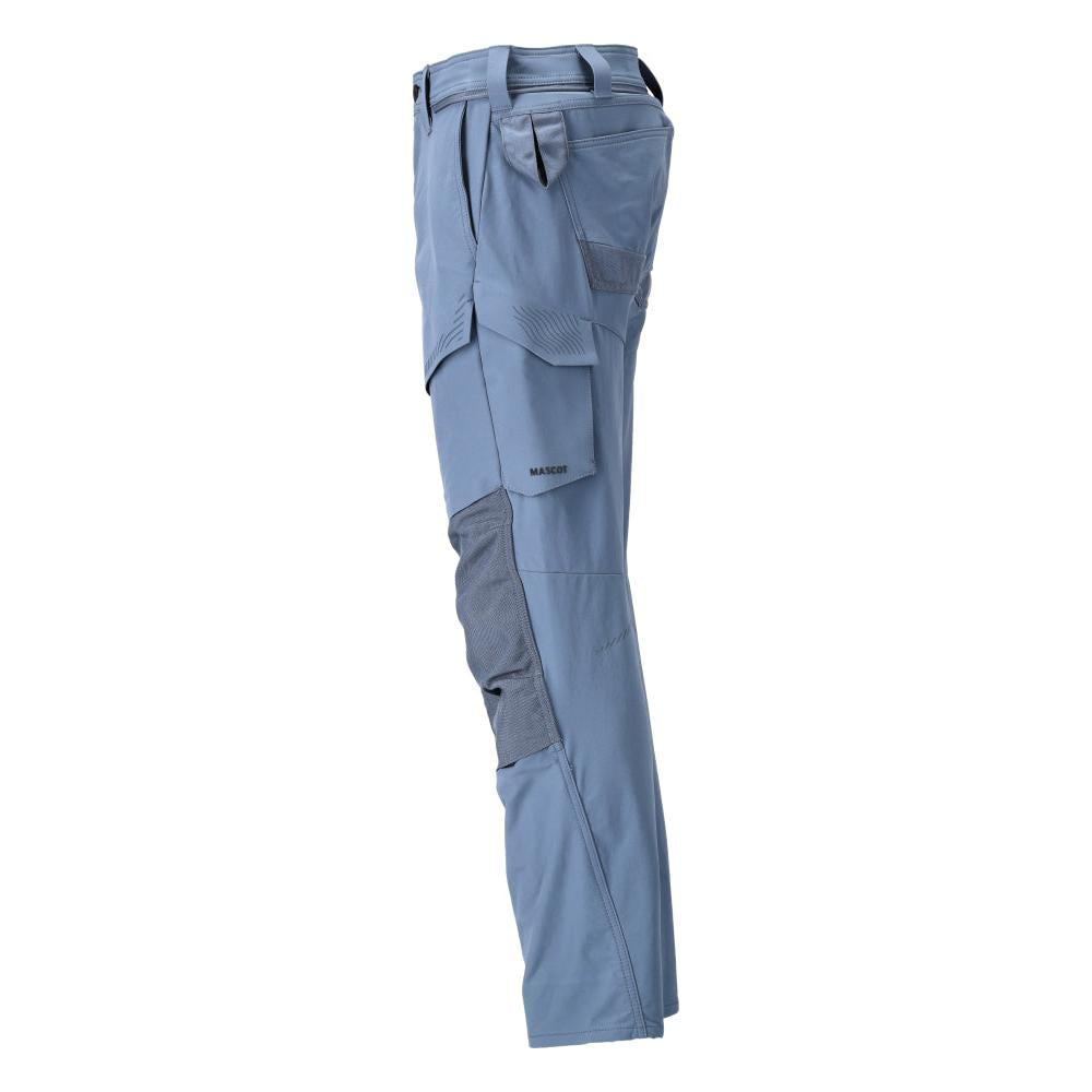 Broek met kniezakken, ULTIMATE STRETCH broek, steenblauw