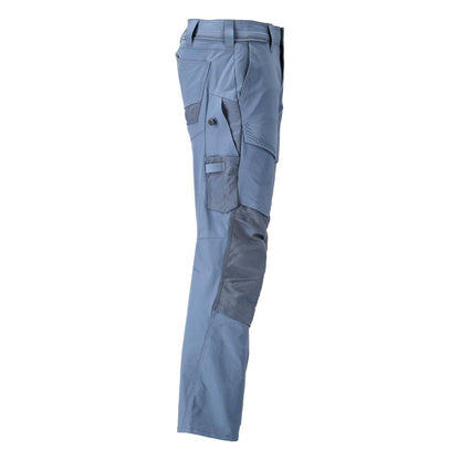 Broek met kniezakken, ULTIMATE STRETCH broek, steenblauw
