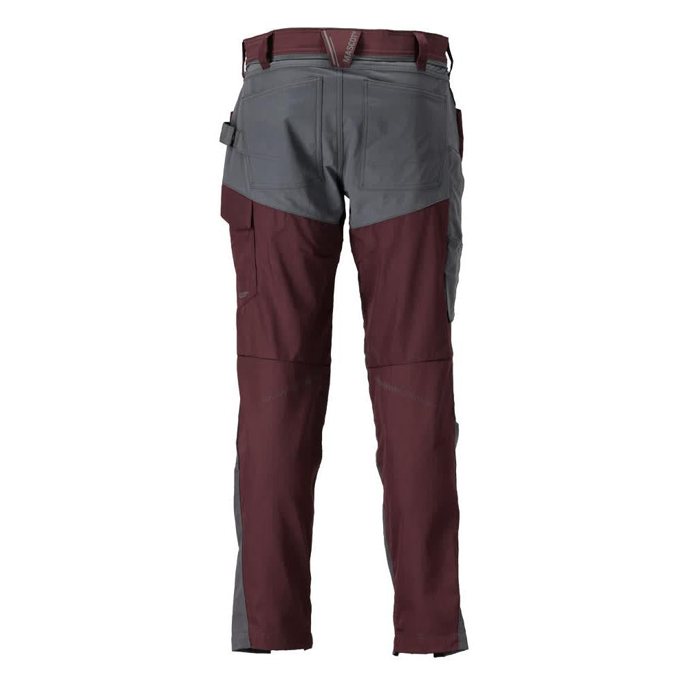 Broek met kniezakken broek, bordeaux/antracietgrijs
