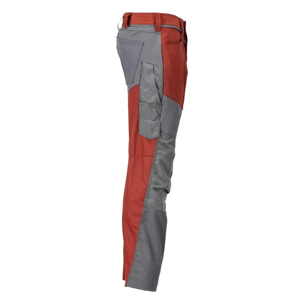 Broek met kniezakken broek, herfstrood/antracietgrijs