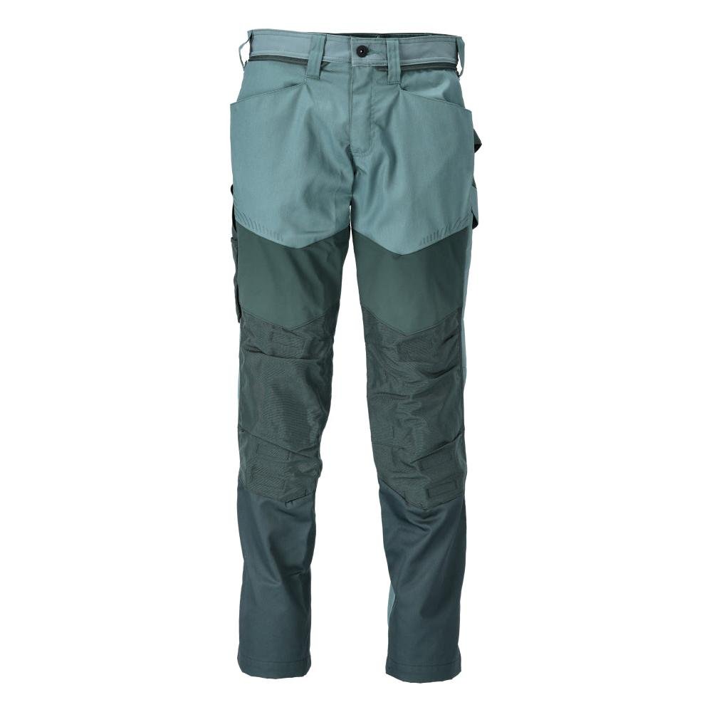 Broek met kniezakken broek, licht bosgroen/bosgroen
