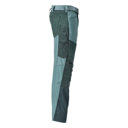 Broek met kniezakken broek, licht bosgroen/bosgroen