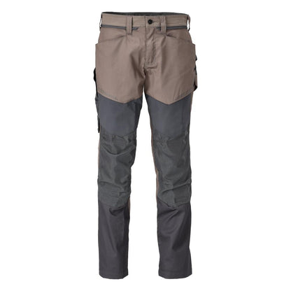 Broek met kniezakken broek, donker zandbeige/antracietgrijs