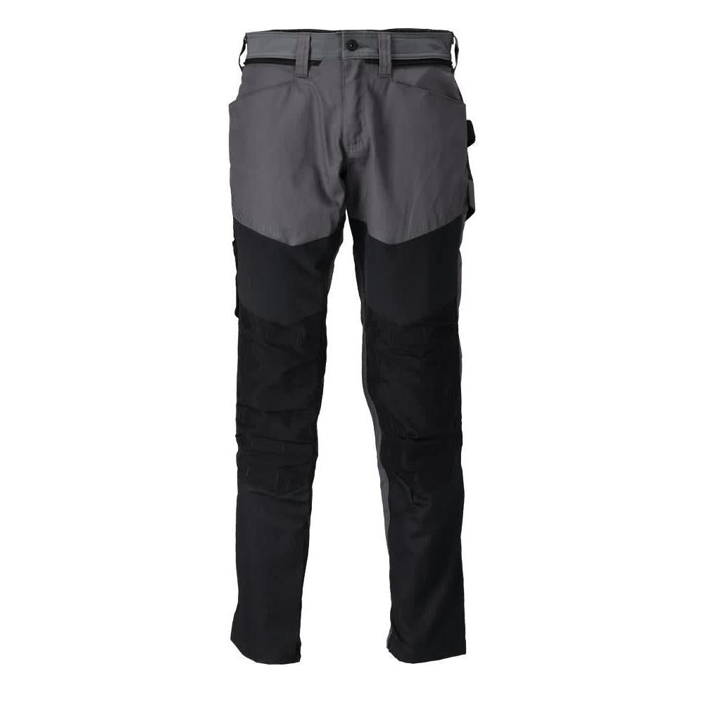 Broek met kniezakken broek, antracietgrijs/zwart
