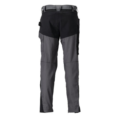Broek met kniezakken broek, antracietgrijs/zwart