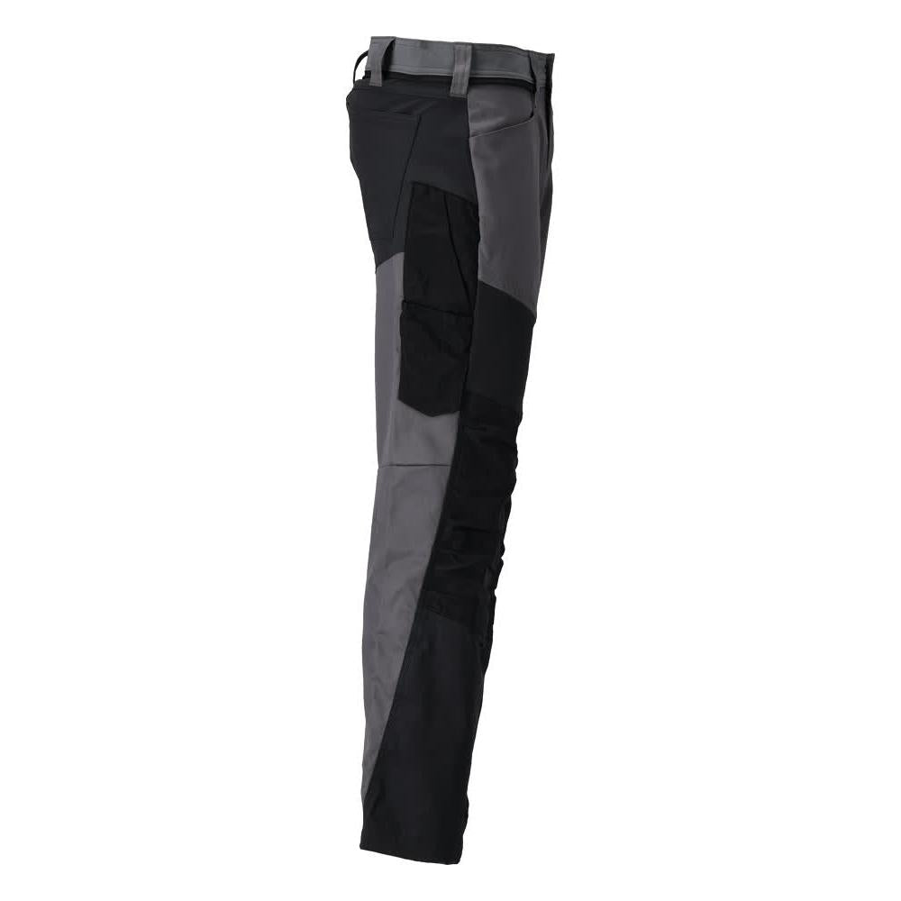 Broek met kniezakken broek, antracietgrijs/zwart